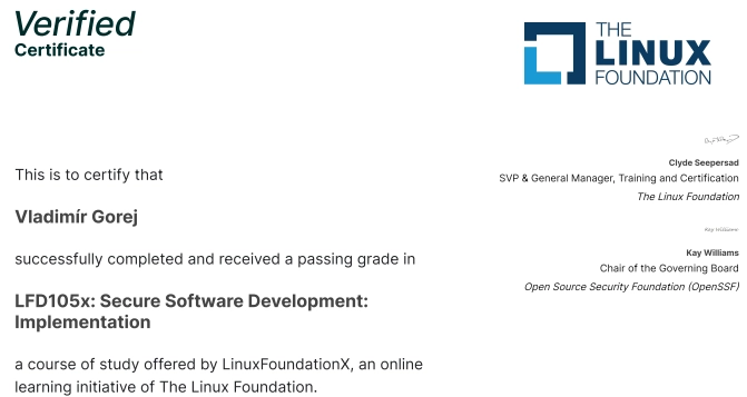 Secure Software Development: Implementation (LFD105x)